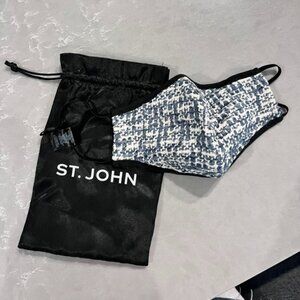 St John Knit Blue Tweed Face Mask
